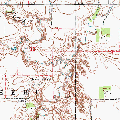 Topographic Map of Mosquito Creek, SD