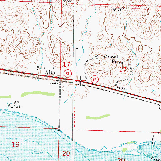 Topographic Map of Mosteller Draw, SD