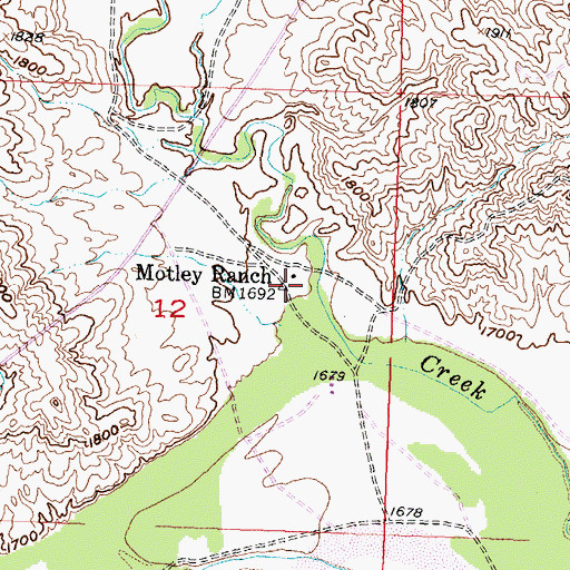 Topographic Map of Motley Ranch, SD