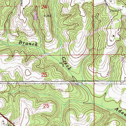 Topographic Map of Rita Branch, AL