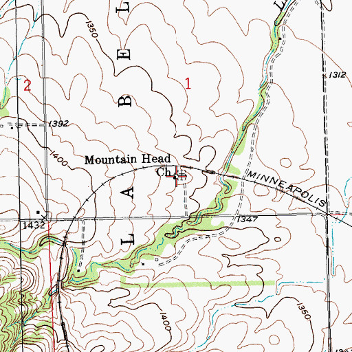 Topographic Map of Mountain Head Church, SD