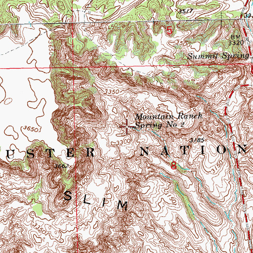 Topographic Map of Mountain Ranch Spring Number Two, SD