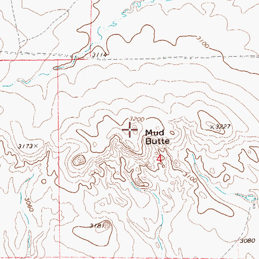 Topographic Map of Mud Butte, SD