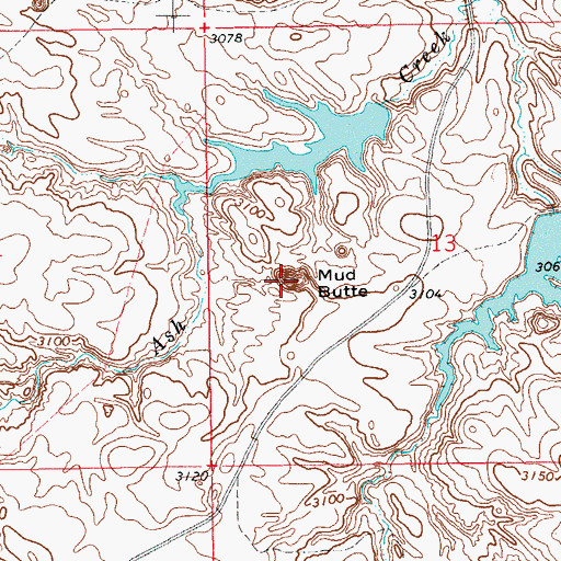 Topographic Map of Mud Butte, SD