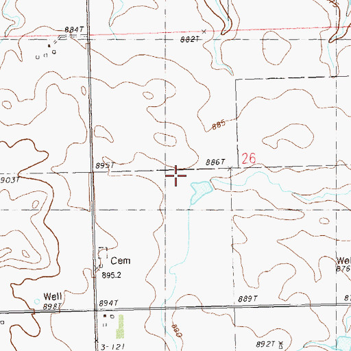 Topographic Map of Mud Butte School, SD