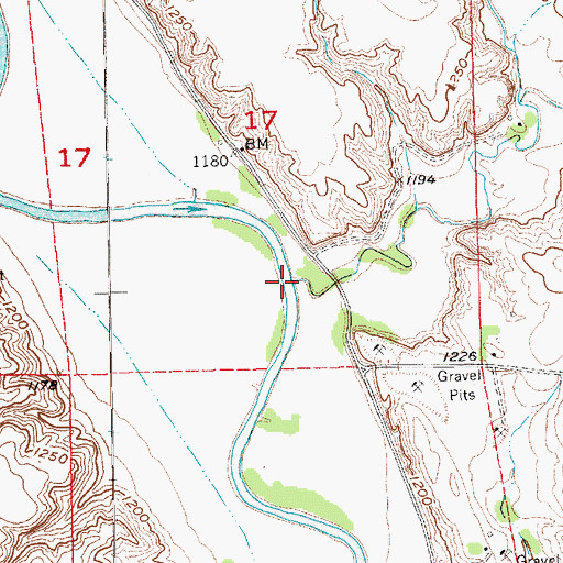 Topographic Map of Mud Creek, SD