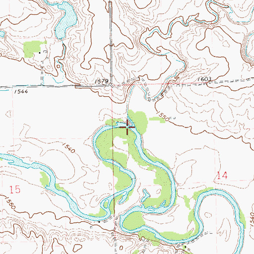 Topographic Map of Mud Creek, SD