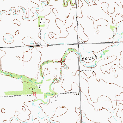 Topographic Map of Mud Creek, SD