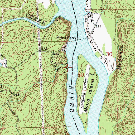 Topographic Map of River Branch, AL