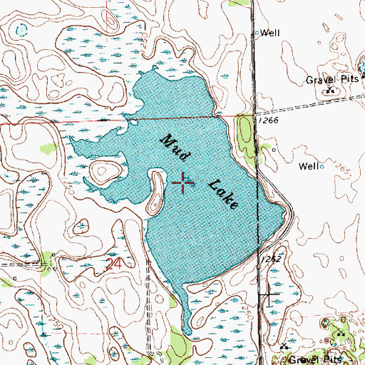 Topographic Map of Mud Lake, SD