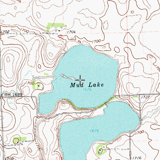 Topographic Map of Mud Lake, SD