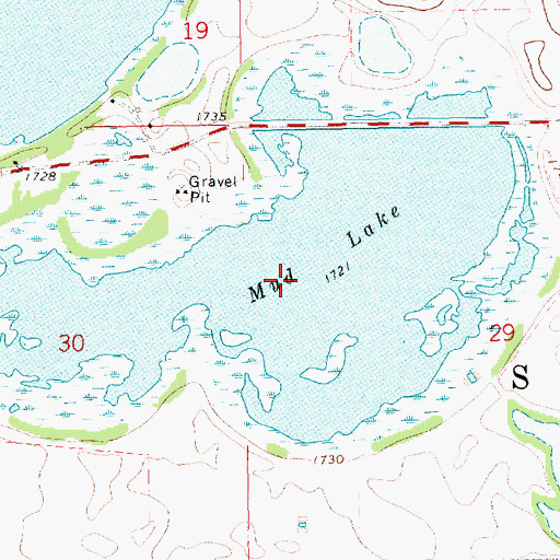 Topographic Map of Mud Lake, SD