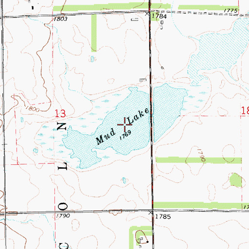 Topographic Map of Mud Lake, SD