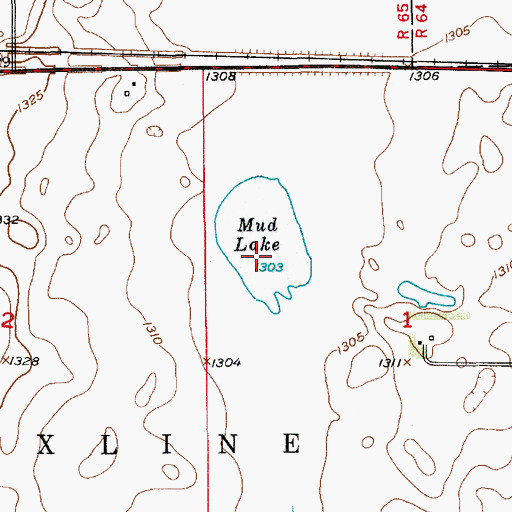 Topographic Map of Mud Lake, SD