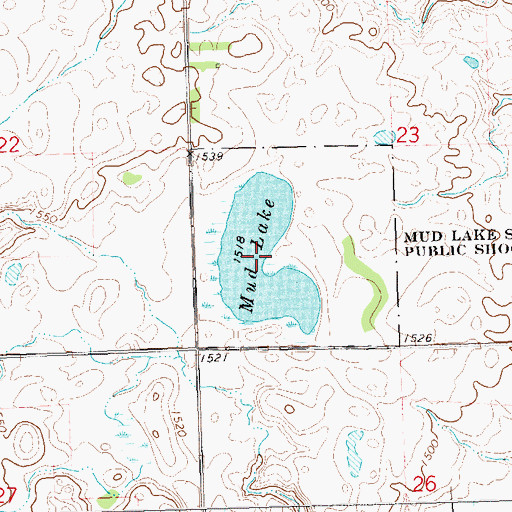 Topographic Map of Mud Lake, SD