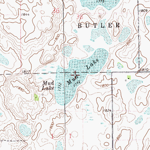 Topographic Map of Mud Lake, SD