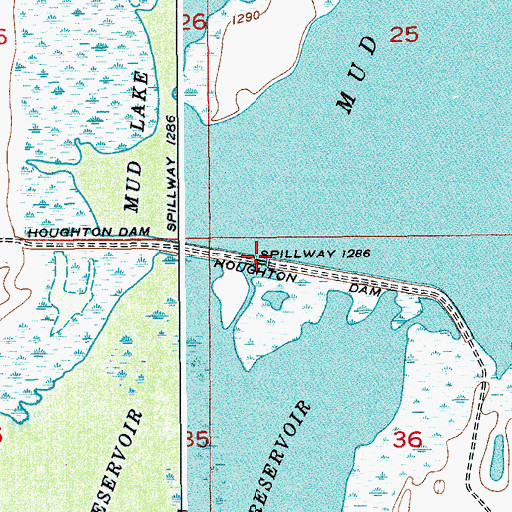 Topographic Map of Mud Lake Reservoir, SD