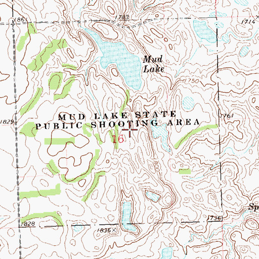 Topographic Map of Mud Lake State Public Shooting Area, SD