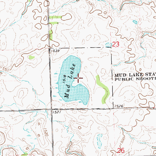 Topographic Map of Mud Lake State Public Shooting Area, SD