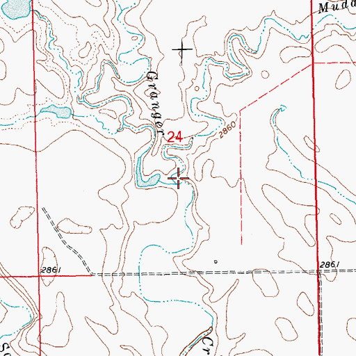 Topographic Map of Muddy Granger Creek, SD