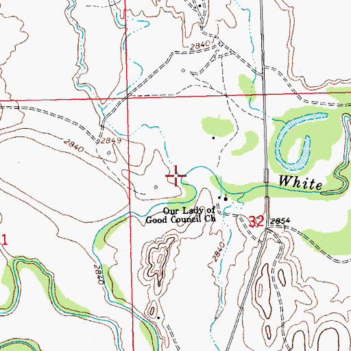 Topographic Map of Mule Creek, SD