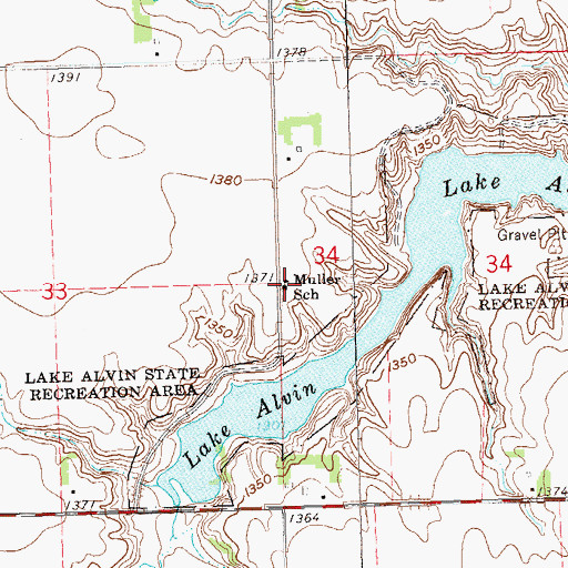 Topographic Map of Muller School, SD