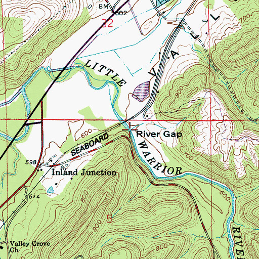 Topographic Map of River Gap, AL