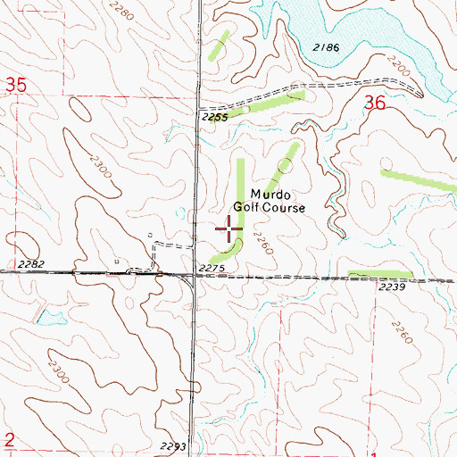Topographic Map of Murdo Golf Course, SD