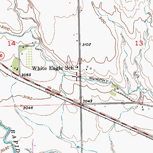 Topographic Map of Murphy Ditch, SD