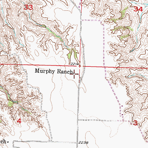 Topographic Map of Murphy Ranch, SD