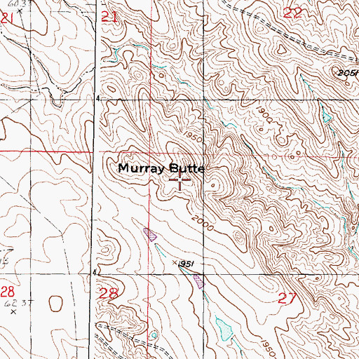 Topographic Map of Murray Butte, SD