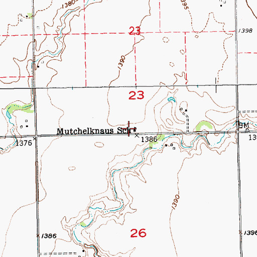Topographic Map of Mutchelknaus School, SD