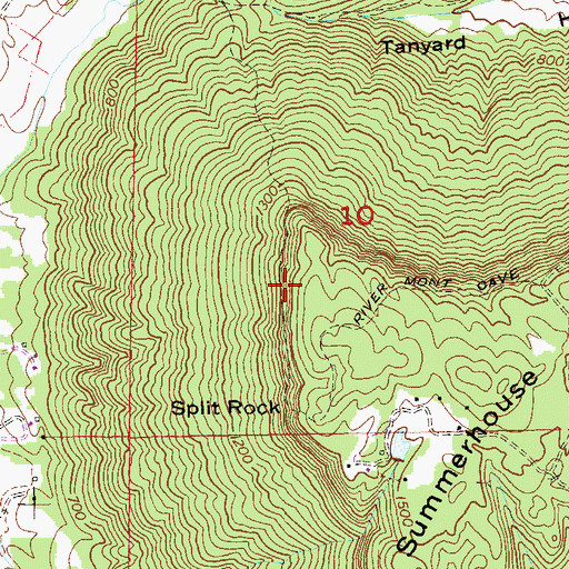 Topographic Map of River Mont Cave Historical Trail, AL
