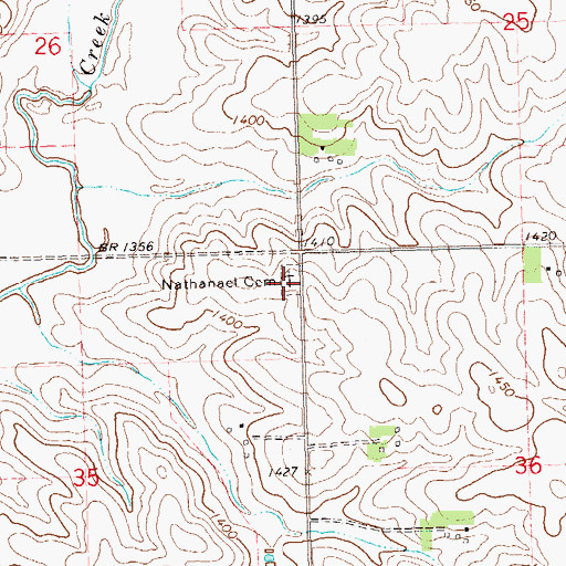 Topographic Map of Nathanael Cemetery, SD