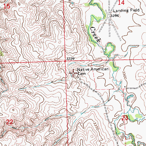 Topographic Map of Native American Cemetery, SD