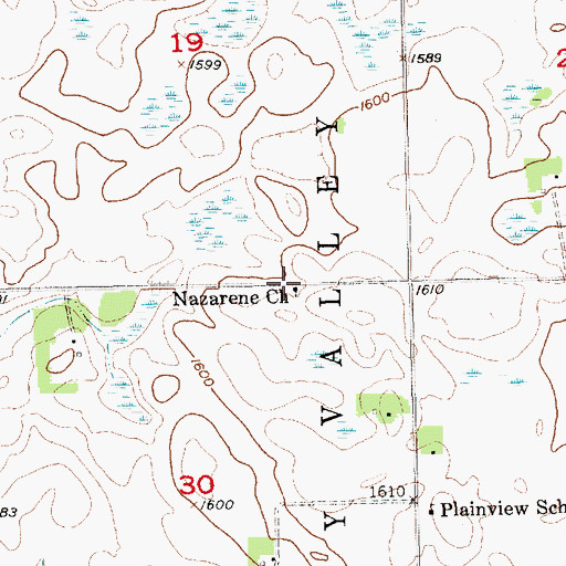 Topographic Map of Nazarene Church, SD