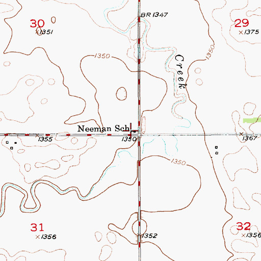 Topographic Map of Neeman School, SD