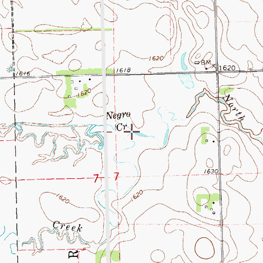 Topographic Map of Franklin Creek, SD