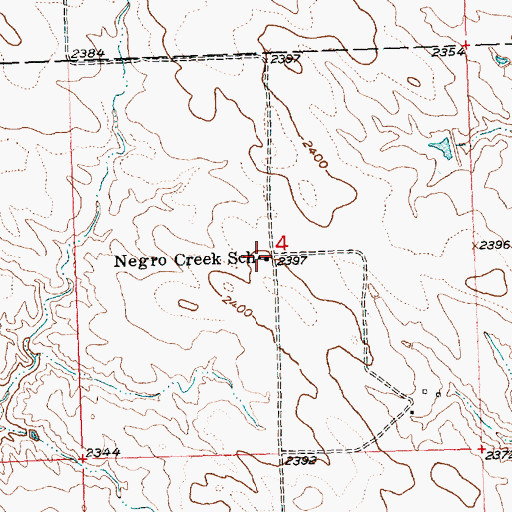 Topographic Map of Negro Creek School (historical), SD