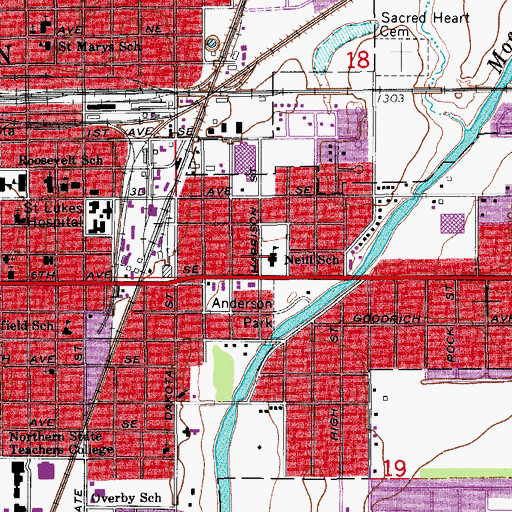 Topographic Map of Neill School, SD