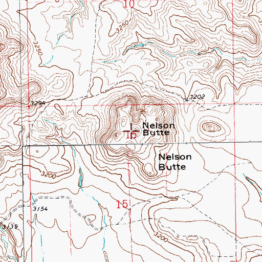 Topographic Map of Nelson Butte, SD