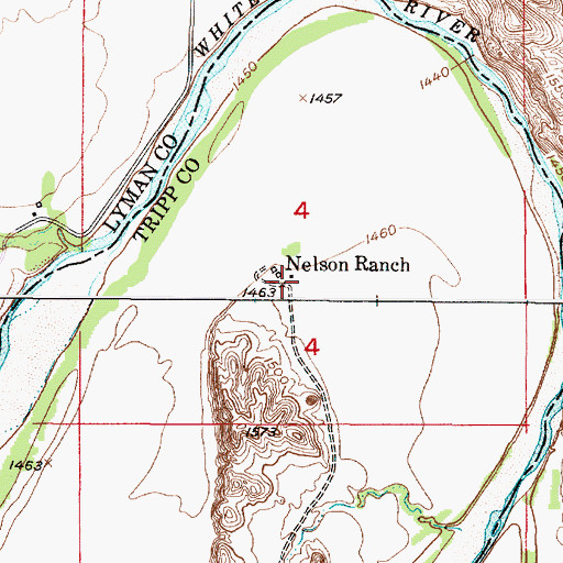 Topographic Map of Nelson Ranch, SD