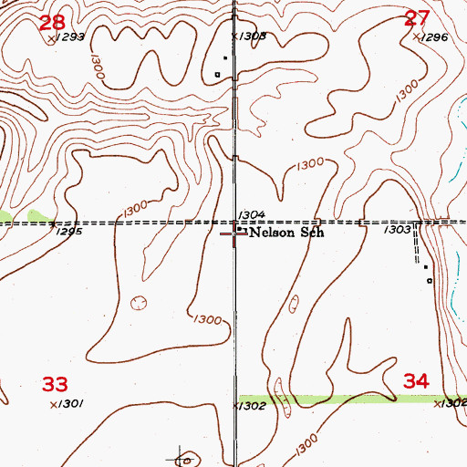 Topographic Map of Nelson School, SD