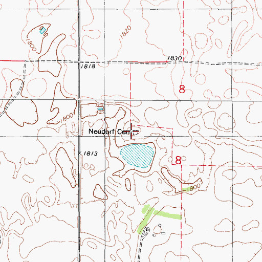 Topographic Map of Neudorf Cemetery, SD