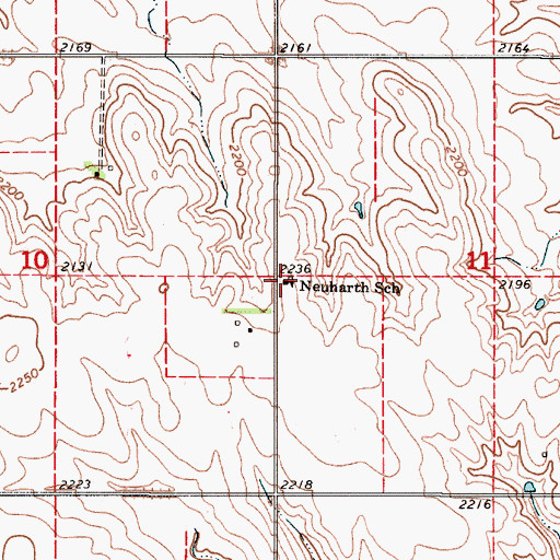Topographic Map of Neuharth School, SD