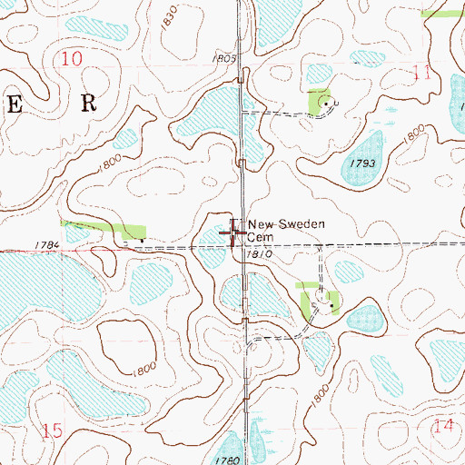 Topographic Map of New Sweden Cemetery, SD