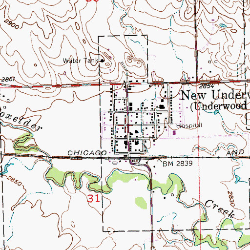 Topographic Map of New Underwood, SD
