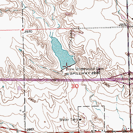 Topographic Map of New Underwood Dam, SD
