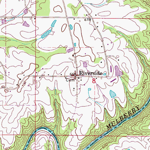 Topographic Map of Riverside, AL