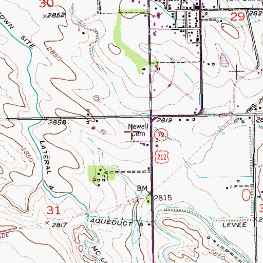 Topographic Map of Newell Cemetery, SD
